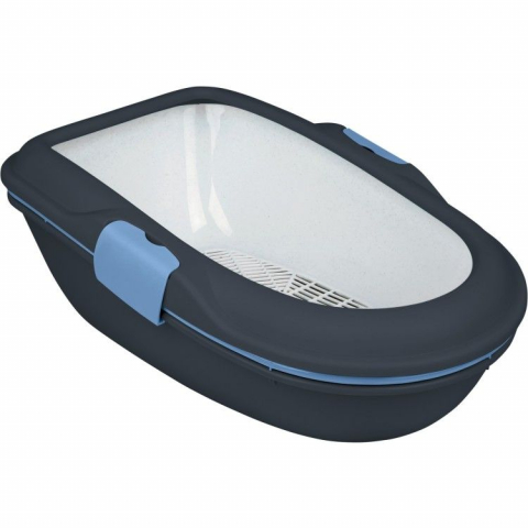 Pisici - Litiera Berto 39x22x59 cm cu Sistem de Separare Albastru 40154