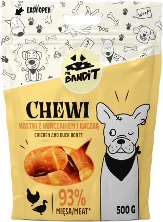 Recompense, Biscuiti & Snacks - Mr. Bandit CHEWI with chicken and duck bones 500g