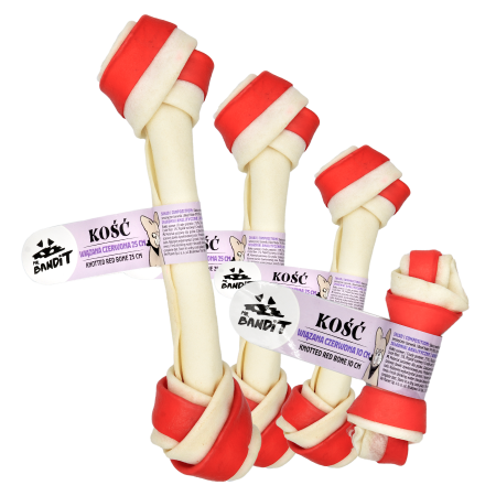 Caini - Mr. Bandit  Knotted Bone red 25 cm