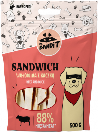 Recompense, Biscuiti & Snacks - Mr. Bandit SANDWICH beef with duck 500g