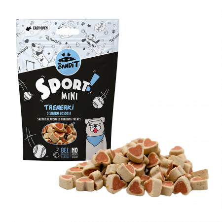 Recompense, Biscuiti & Snacks - Mr. Bandit SPORT MINI Training treats aroma SOMON- 150g