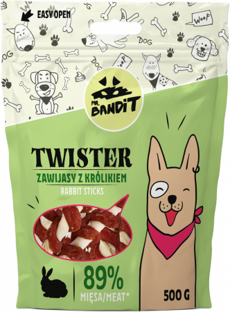Caini - Mr. Bandit TWISTER rabbit sticks 500g