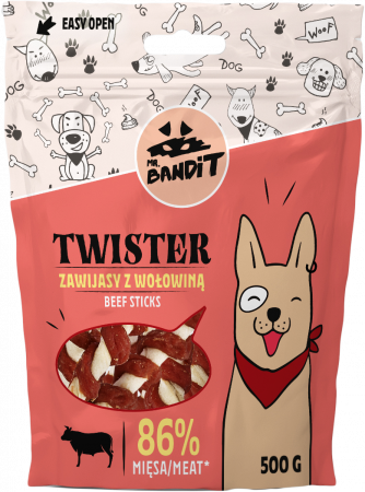 Caini - Mr. Bandit TWISTER with beef 500g