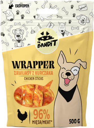 Caini - Mr. Bandit WRAPPER chicken sticks 500g