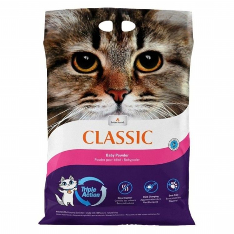 Pisici - Nisip igienic, Intersand Classic Baby Powder, 7 kg