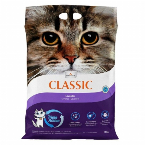 Pisici - Nisip igienic, Intersand Classic Lavanda, 14 kg