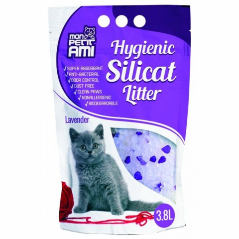 Pisici - Nisip silicat, Mon Petit Ami Silicat Lavanda, 3.8 l