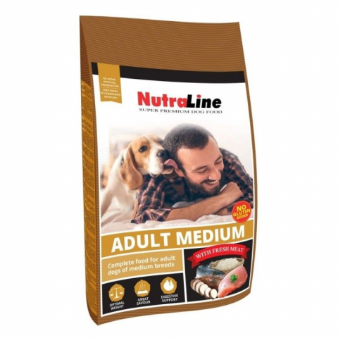 Caini - Nutraline Caine Adult Mediu, 12.5 kg