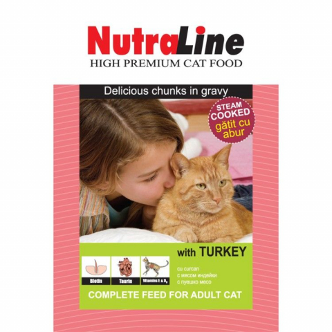 Pisici - Nutraline Classic Pisica Curcan, 100 g