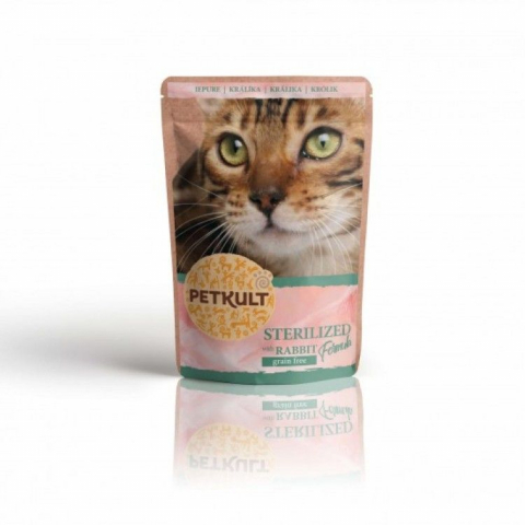 Pisici - Petkult Cat Sterilised cu Iepure, 100 g