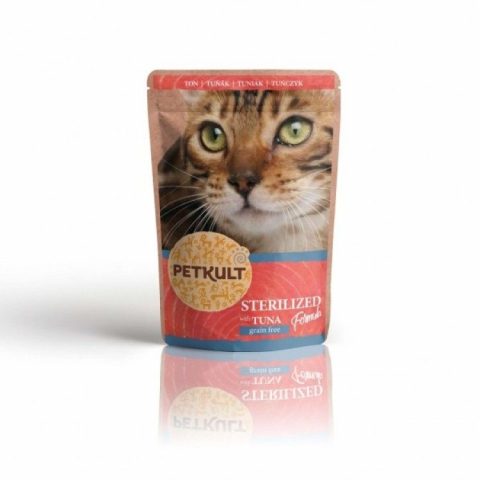 Pisici - Petkult Cat Sterilised cu Ton, 100 g