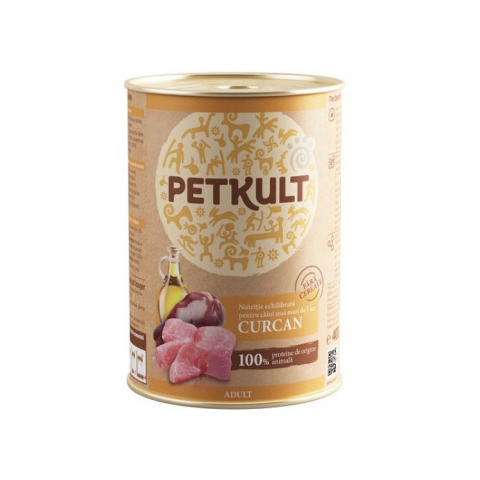 Caini - Petkult Dog Adult Curcan, 400 g
