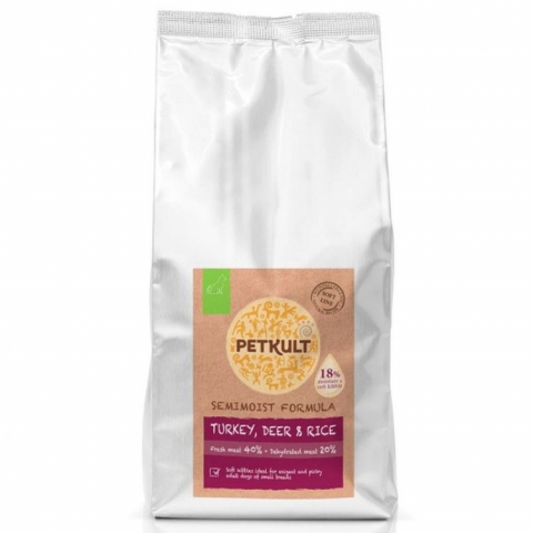 Caini - Petkult Dog Semimoist Turkey & Deer, 5 kg