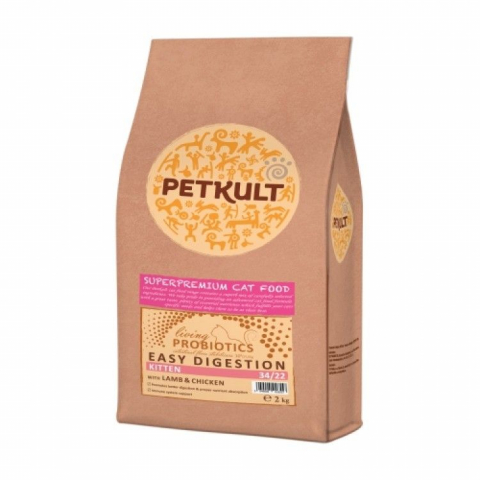 Pisici - Petkult Kitten Probiotics cu Miel si Pui, 2 kg
