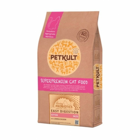 Pisici - Petkult Kitten Probiotics cu Miel si Pui, 7 kg