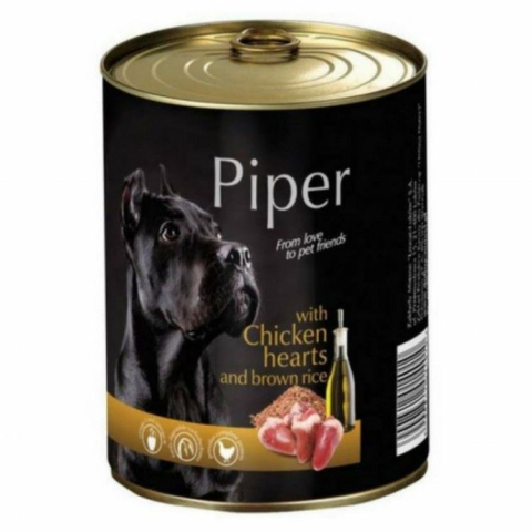 Caini - Piper Adult Dog, Inimi De Pui Si Orez Brun, 800 g