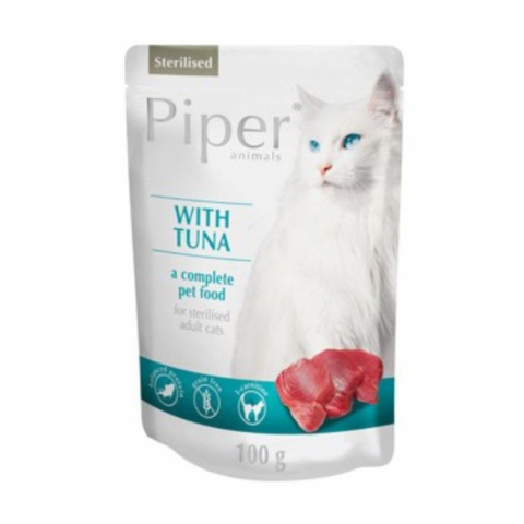Pisici - Piper Cat Sterilised, Ton, 100 g