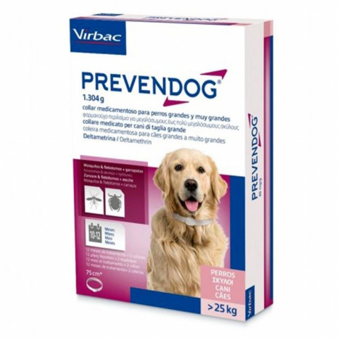 Caini - Prevendog zgarda antiparazitara, caini, talie mare (>25 kg) 75 cm 2 bucati