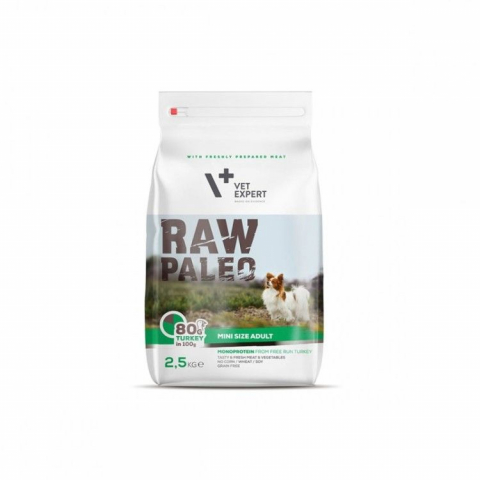 Caini - Raw Paleo, Adult, Rase Mici, Curcan, 2.5 Kg