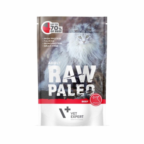 Pisici - Raw Paleo Cat, Adult, Vita, 100 g
