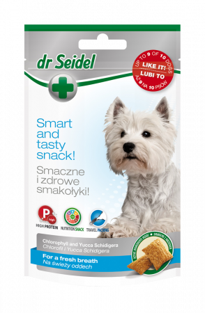 Caini - Recompense pentru o respiratie proaspata pentu caini, Dr. Seidel, 90g
