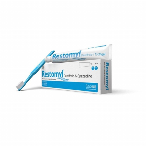 Pisici - Restomyl, gel dentar cu periuta, 50 ml