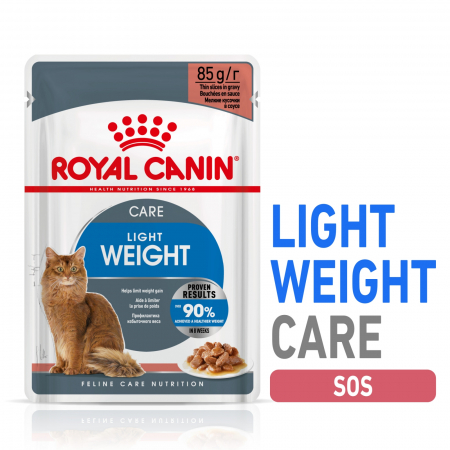 Pisici - Royal Canin Light Weight Care Adult, plic hrană umedă pisici, managementul greutății, (în sos), 12 x 85G