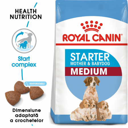 Mancare uscata caine - Royal Canin Medium Starter Mother & BabyDog, mama și puiul,  hrană uscată câini,4 kg