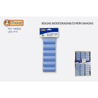 Caini - Saci biodegradabili parfumati albastri 6x15 buc