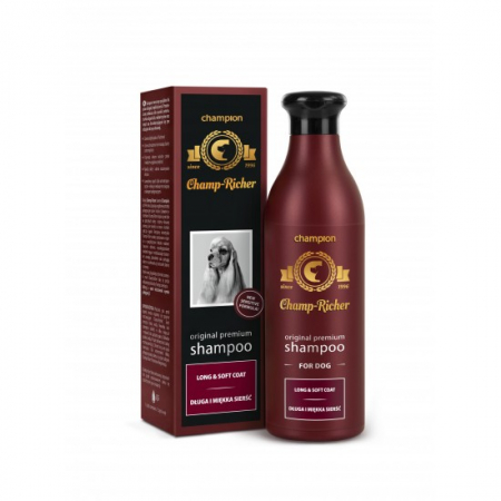 Igiena - Sampon CHAMP RICHER pentru CAINI cu BLANA LUNGA SI MATASOASA, 250 ml