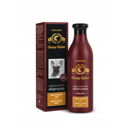 Igiena - Sampon CHAMP RICHER pentru CAINI cu BLANA SCURTA SI MATASOASA, 250 ml