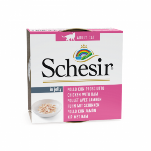 Pisici - Schesir Cat Chicken with Ham in Jelly, conserva, 85 g