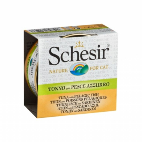 Pisici - Schesir Cat Tuna with Pelagic Fish, conserva, 70 g