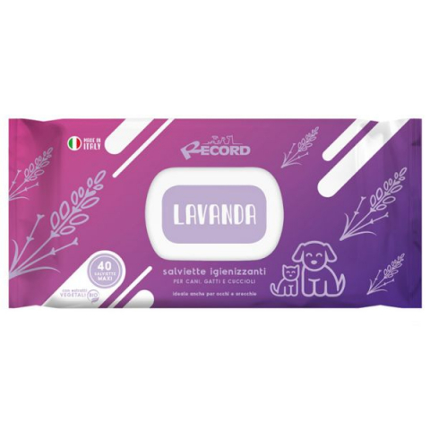 Pisici - Servetele Umede Antibacteriene RECORD cu Lavanda 40buc