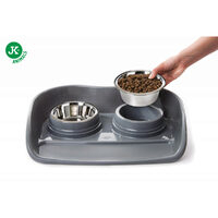 Caini - Set castroane inox+tava plastic 400ml/46x35x9 cm