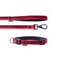 Caini - Set Lesa/Zgarda Soft Style rosu XL 2.5 cm