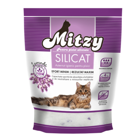 Pisici - Silicat cu lavanda, Mitzy, 3.8 L
