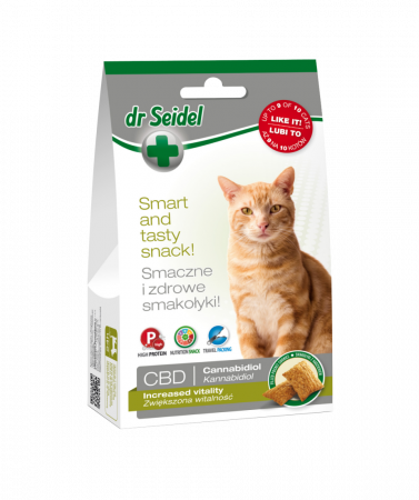 Pisici - Snack pentru vitalitate crescuta, Dr. Seidel, pentru pisici, (cu CBD), 50 g