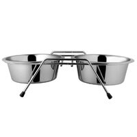 Caini - Suport cu castroane inox 2 x 2600 ml - HAPP