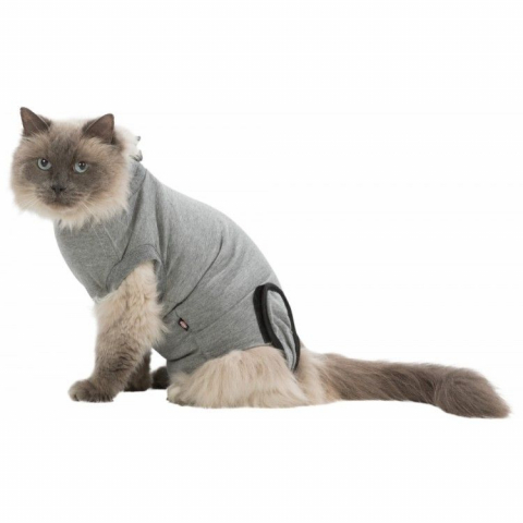 Pisici - Tricou protectie corp, S–M, 32-36 cm gri 19528