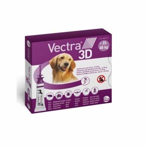 Caini - VECTRA 3D 25-40 kg/ 3 pipete