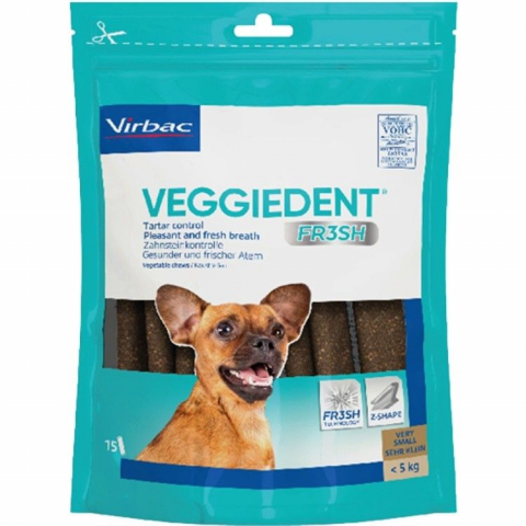 Caini - Veggiedent Fr3sh Extra - Small Dog (<5 kg), 15 bucati