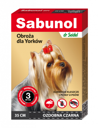 Antiparazitare - Zgarda antiparazitara caini, SABUNOL DOG GPI, 2-10 kg, negru, 35 cm
