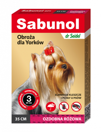 Antiparazitare - Zgarda antiparazitara caini, SABUNOL DOG GPI, 2-10 kg, roz, 35 cm