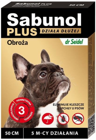 Caini - Zgarda antiparazitara caini,SABUNOL PLUS, 10-25  kg, 50 cm