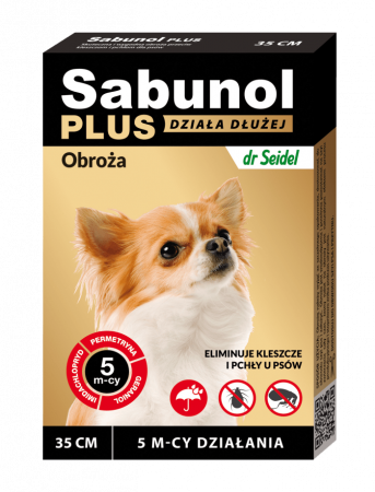 Caini - Zgarda antiparazitara caini,SABUNOL PLUS, 2-10 kg, 35 cm