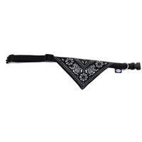 Caini - Zgarda textil cu Bandana-Negru 1,6x30-45 cm