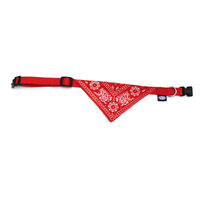 Caini - Zgarda textil cu Bandana-Rosu 1,6x30-45 cm