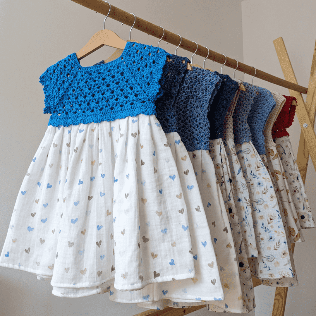 Rochite din merinos, bumbac, in sau muselina, crostetate, tricotate, cusute manual