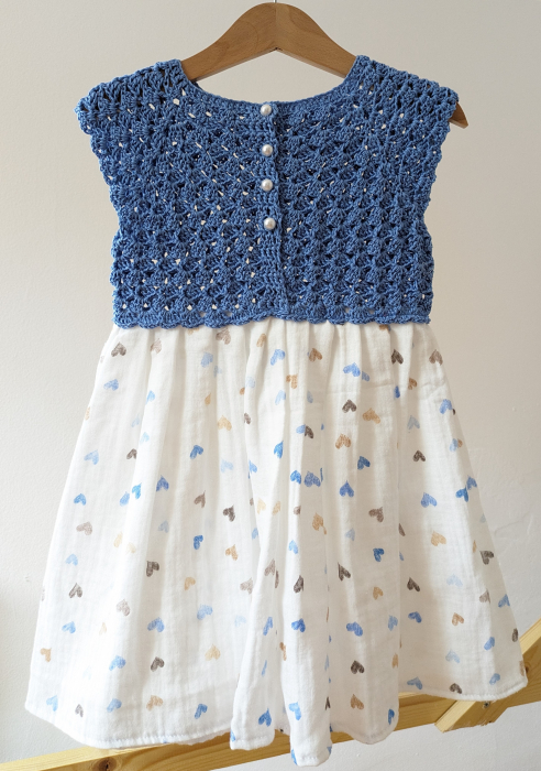 Rochie fetițe din muselină și lână merinos [4]